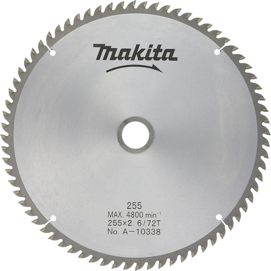 Makita Chip Saw for General Woodworking, Outer Diameter 255mm, Number of Blades 72T (for circular saws and panel saws) A-10338