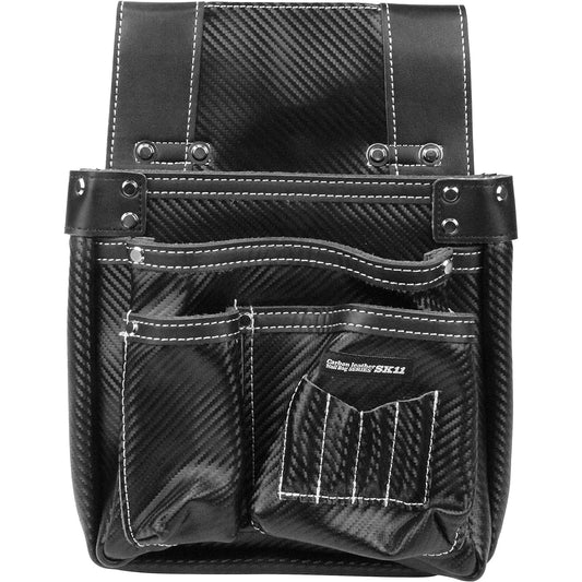 SK11 Carbon Leather Nail Bag Black SK-CLK-BP
