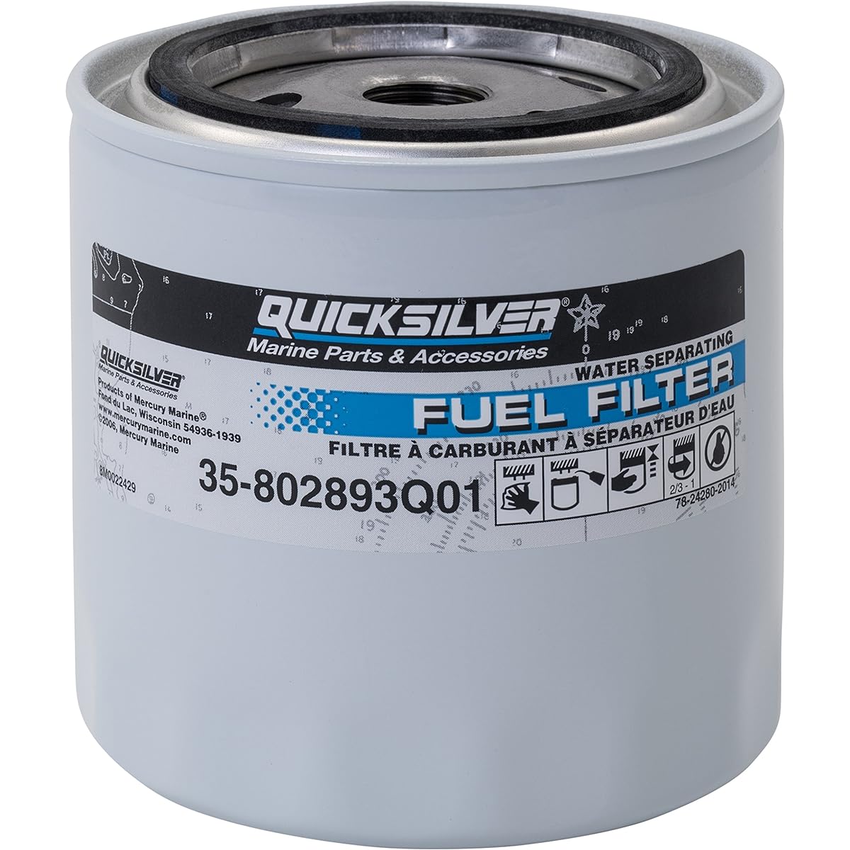 QuickSilver 802893Q4 Mizummer Pilled Fuel Filter Mercury and Mariner Outdoor Mercury Mercruiser Stern DRIVE & INBOARD engine