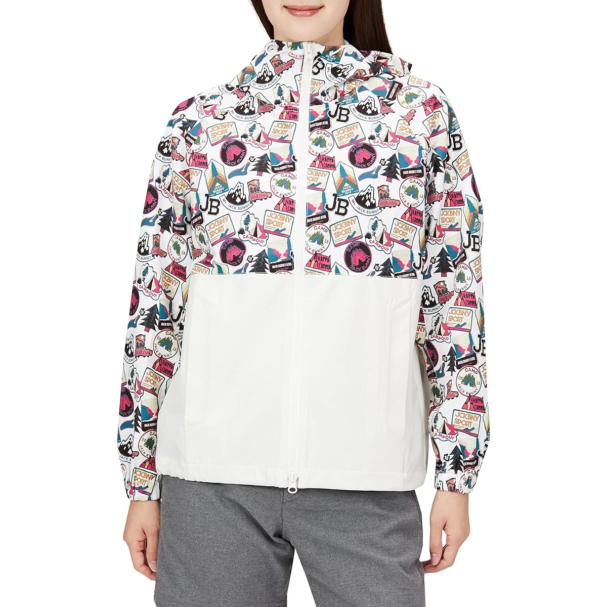 [Jack Bunny] Women's full zip blouson (graphic/stretch) / Golf outerwear / 263-2220806