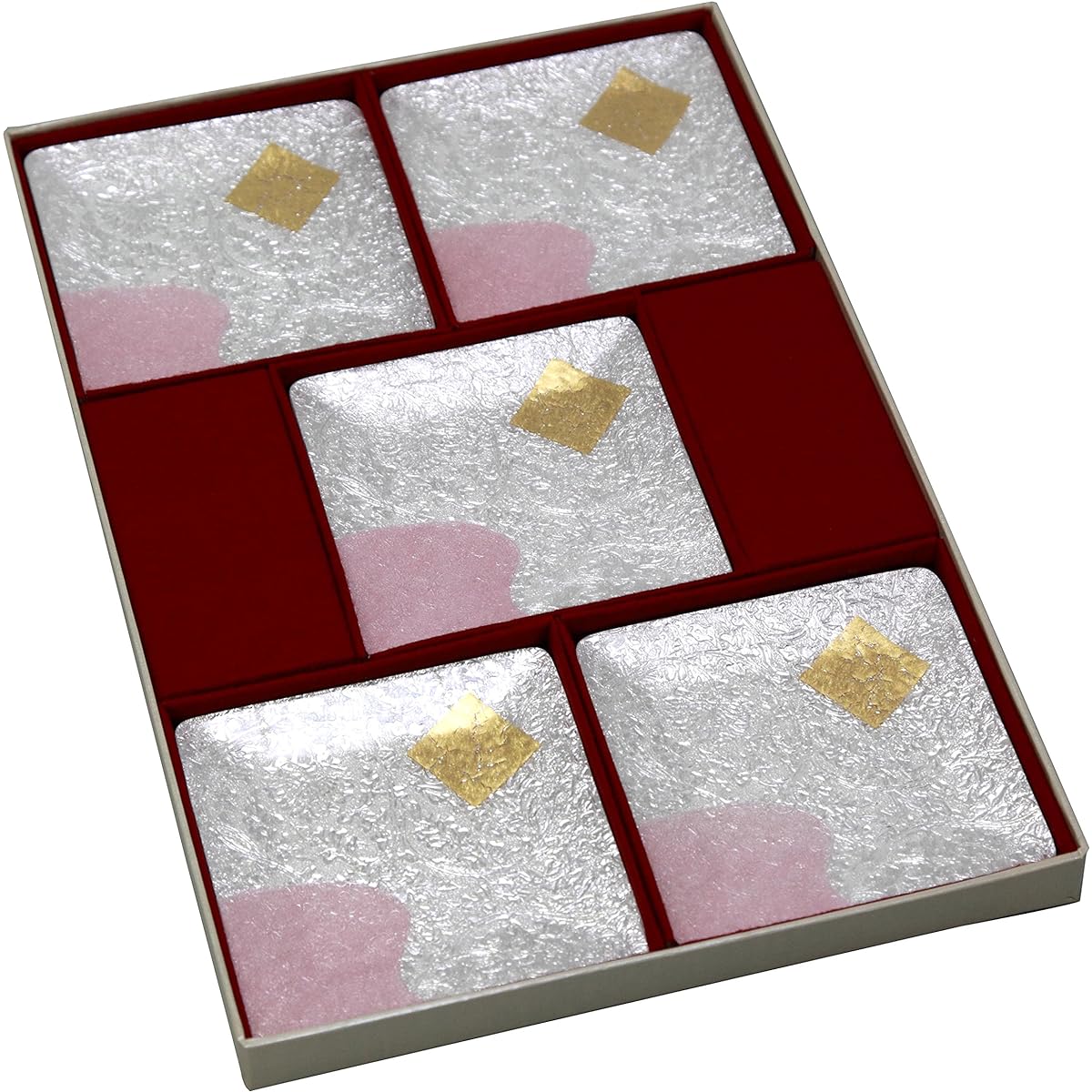 Saikosha Cloisonne Plate 3.5 Square Heian (5) 117-03