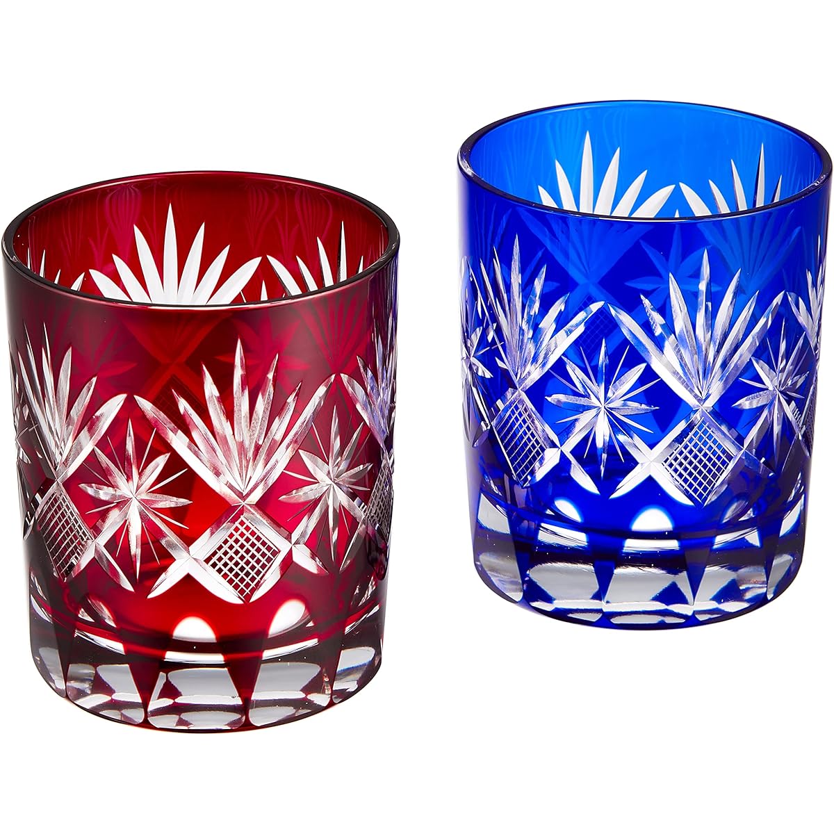 Tajima Glass Star Kiriko Old Pair