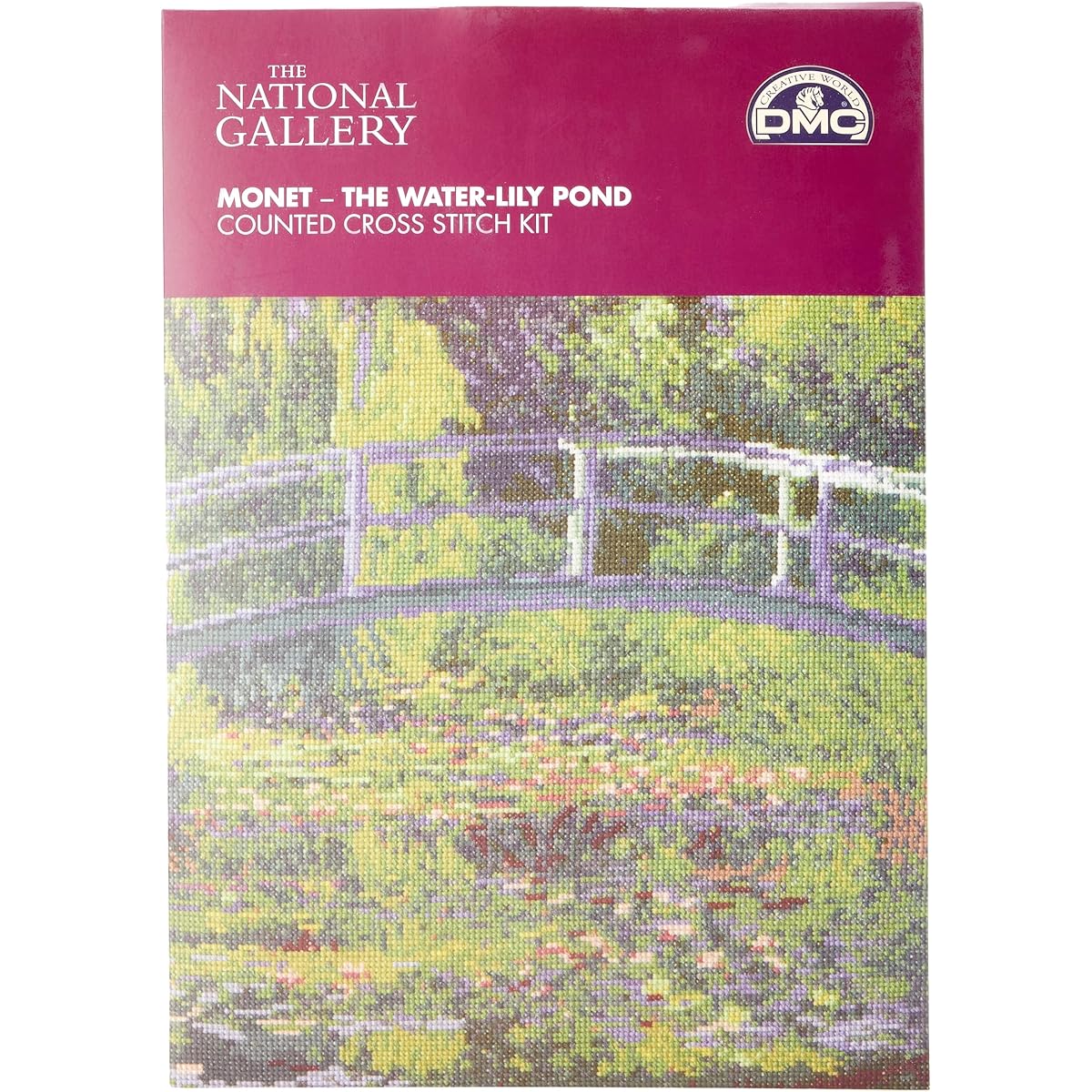 DMC THE NATIONAL GALLERY Claude Monet "Water Lily Pond" 30X28.7cm Aida 14 counts (55 eyes) BL1111/71
