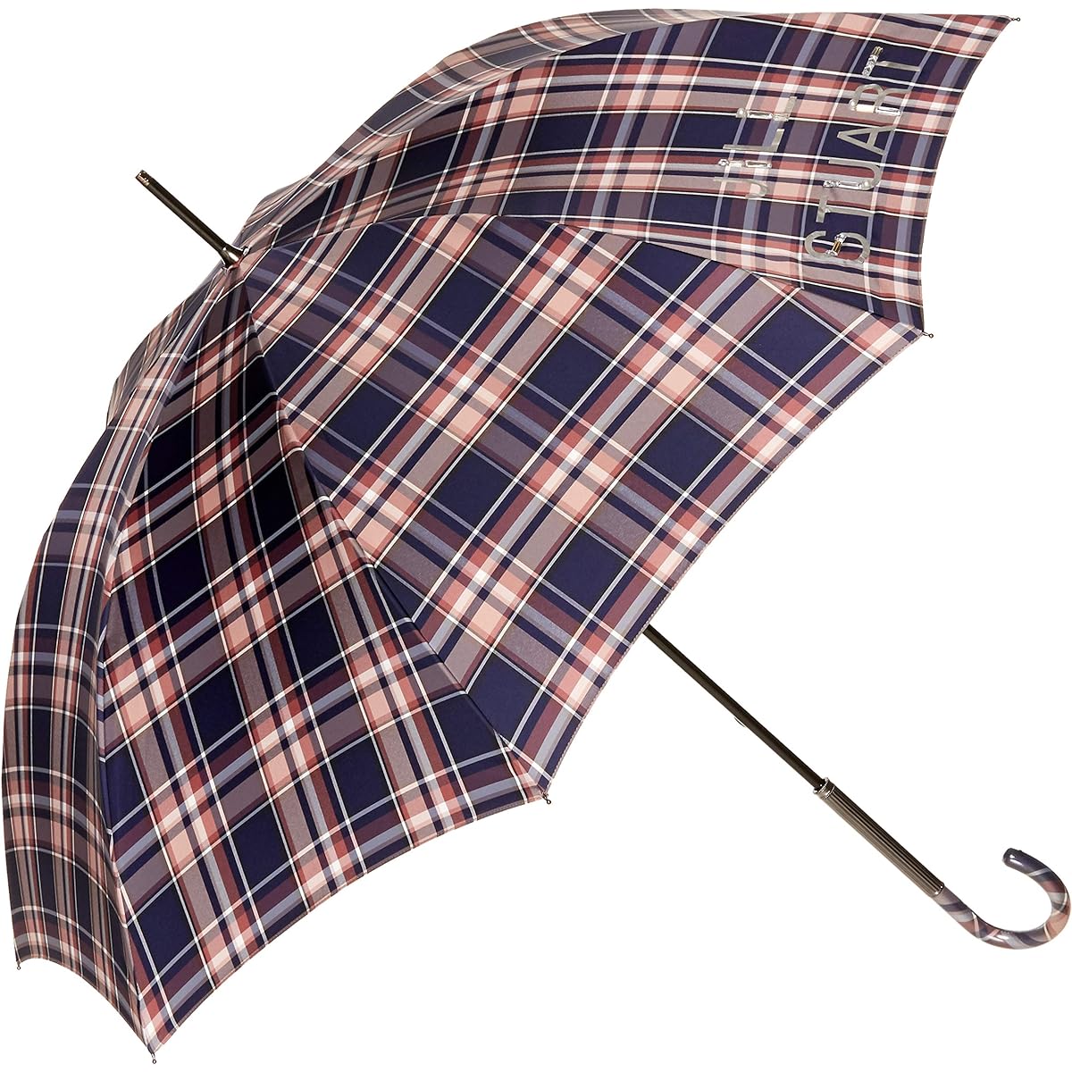 [Jill Stuart] AURORA 1JI 11035-35 Logo Bead Processed Yarn-dyed Checked Long Umbrella Women's Camel Japan Rib 60cm (FREE Size)