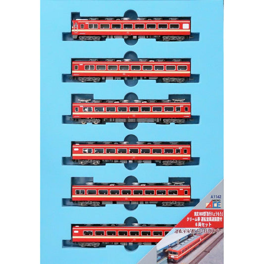 Micro Ace N Gauge Tobu 1800 Type Express Ryoumo Cream Band with Driver Cabin Airway Device 6-Car Set A1142 Railway Model Train