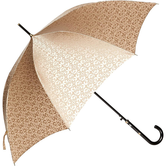 [Moonbat] Women's Long Umbrella Mila Schon Logo Jacquard Women's Umbrella Long Umbrella Windproof Umbrella Jump Umbrella Women's Off White Rib Length: Approx. 60cm
