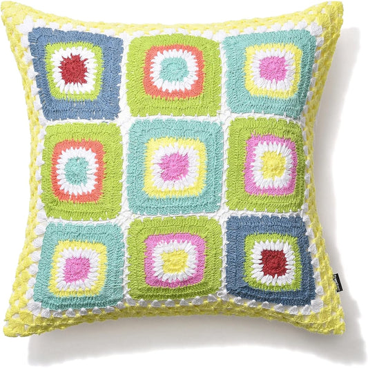 Francfranc Crochet Block Cushion Cover 45×45cm Multi (136)