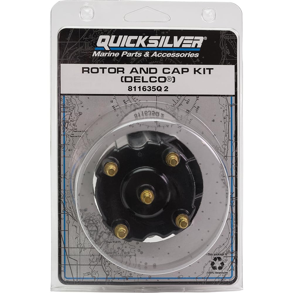 QuickSilver Distributor Cap Kit 811635Q2 With General Motors Marine 4 Cylinder Engine DELCO EST Includes Ignition System