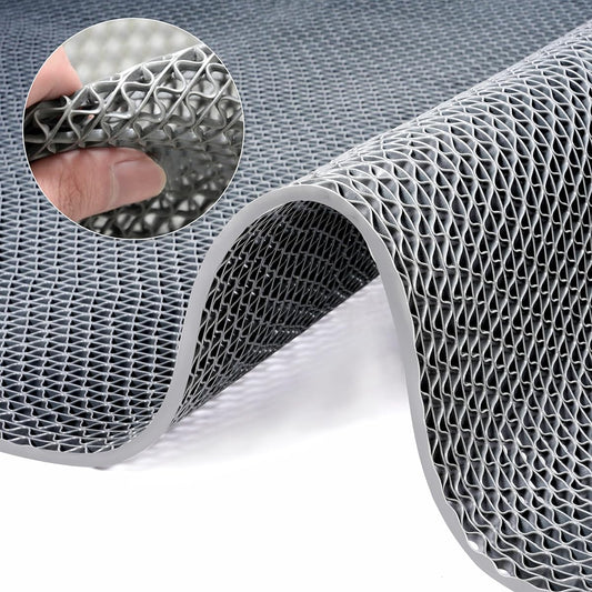 uyoyous Commercial Anti-Slip Mat Entrance Mat Bath Bath Mat 90cm x 3m PVC Thickness 5.5mm Drainer Fall Prevention Outdoor Indoor Aisle Corridor Pool Bathroom Balcony Hospital Parking Balcony (Gray)