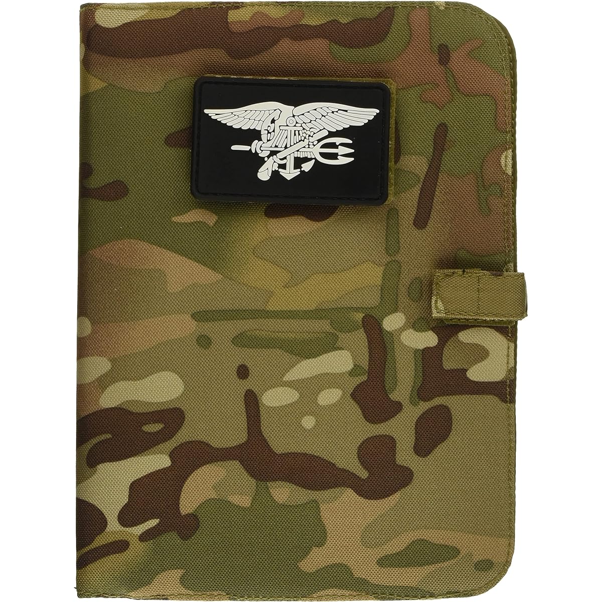 F-STYLE US Navy Navy Seals PVC emblem with waterproof fabric lining A5 size military notebook cover F-SD030325-Multi/Black