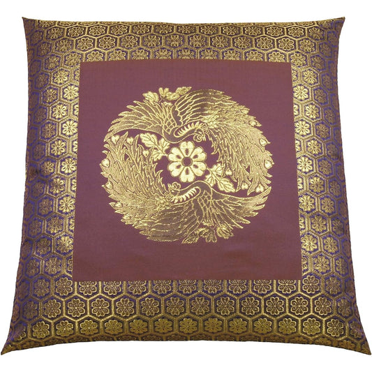 Gozen Butsuzen Zabuton Gold Orchid Japanese Pattern Japanese Room Domestic Gold Brocade 050 Zabuton (Wine)