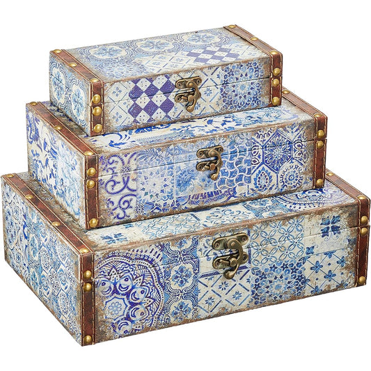 [COVENT GARDEN] Blue arabesque trunk set of 3 LS-04