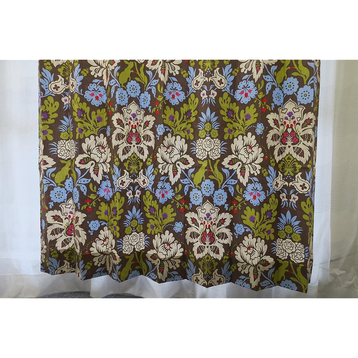 isso ecco curtain forest beige 100*178cm 2 pieces floral pattern animal animal pattern