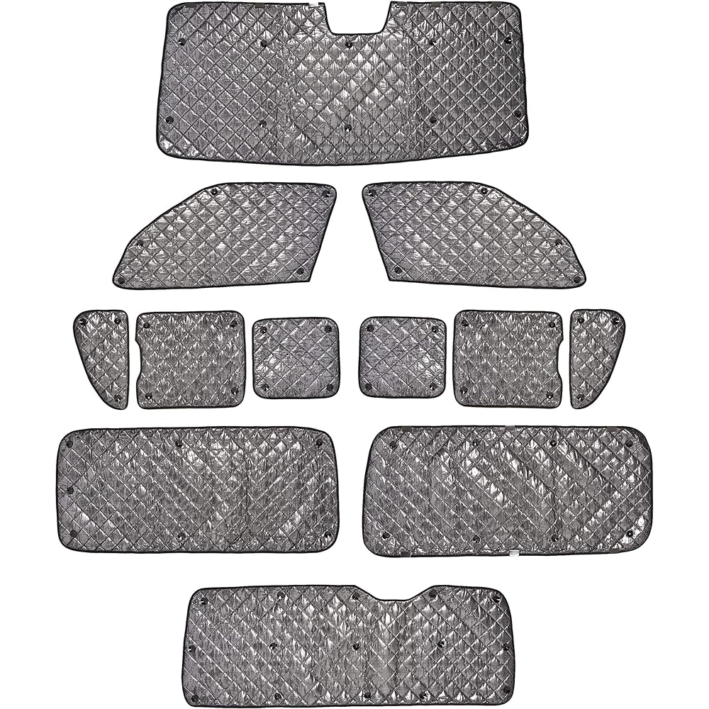 BRAHMS Blind Shade Full Set [Toyota Hiace 200 Series Wide Long V Type H27/12-] TOYOTA SaftySence P available/4 door GL Wagon 2nd row with small windows on both sides/3rd row without small windows on both sides B1-092-