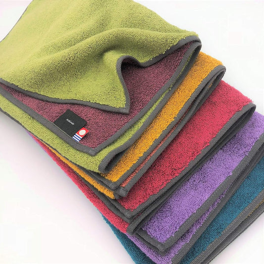 Imabari Towel Traditional Japanese Colors Face Towel Set of 5 Colors 34cm x 85cm Made in Japan Luxury Imabari Gentle Touch 100% Cotton 100% Cotton Reversible Set of 5 Camping