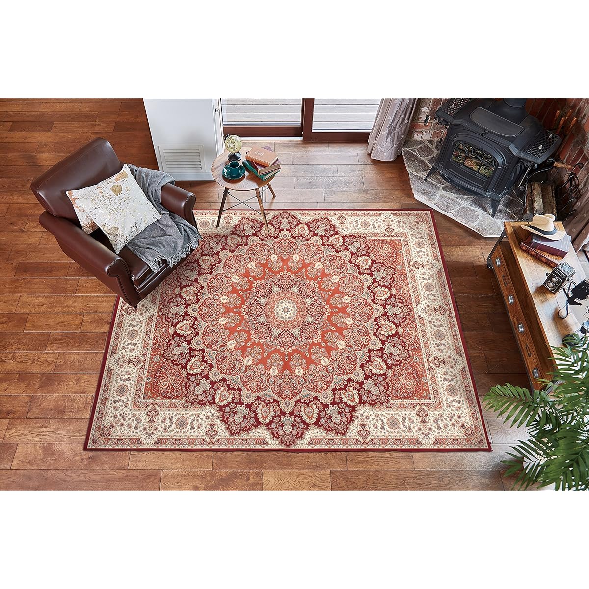 Hagiwara Rug Printed Rug "Pricia" Approx. 200X200 Machine Washable Elegant Beautiful Pattern 240598900