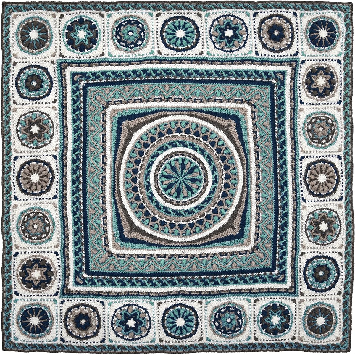 NASKA Hand Knitting Kit Everyday Knit Persian Rug Blanket Blue COL.A SI-8