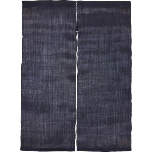 Ichinomiya Genuine Hemp Curtain Manyo Plain Eggplant Navy 100% Hemp Japan YNL95