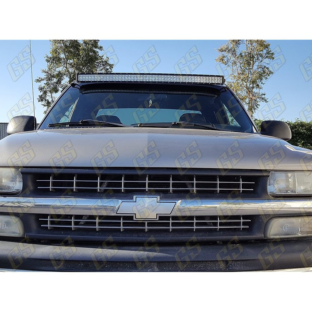 GS POWER upper windshield mount LED Light Burracket (50, 52, 54 inch selection straight or curve) 1999-2006 Chevrolet Sylvarad Avalant Sarbanto Taho & GMC Sierra Ucon