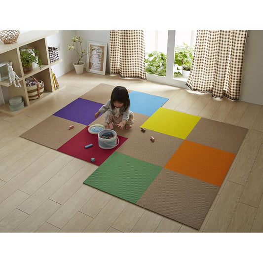 Tile Carpet Nittan Home Tile Adsorption/Multifunctional Set of 8 50 x 50cm Walnut HT103