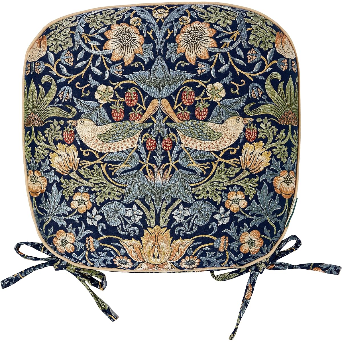 Kawashima Textile Cercon Morris Design Studio Morris Design Studio Seat Cushion Strawberry Thief Blue 45 x 43cm LN1710 B (Blue)