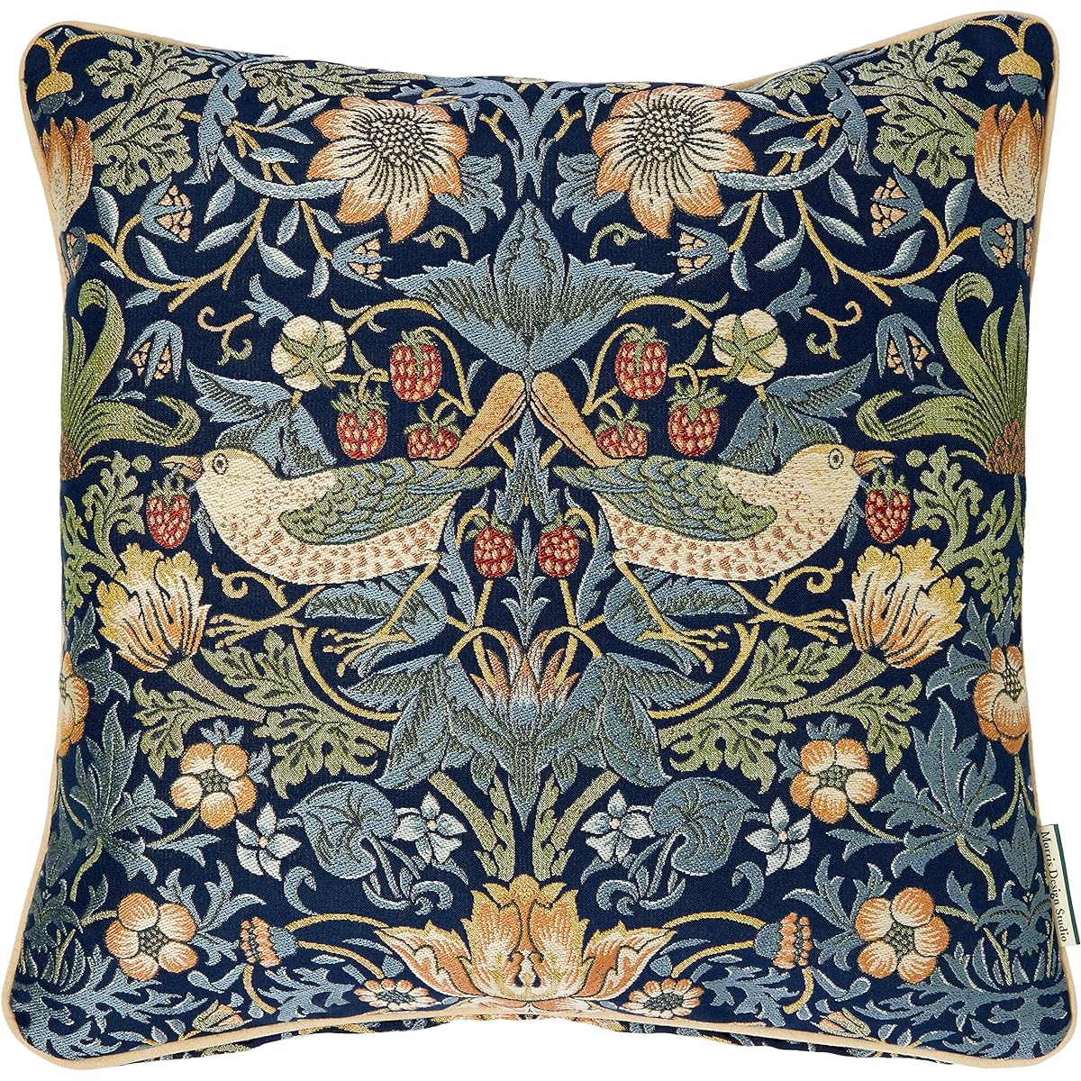 Kawashima Textile Cercon Morris Design Studio Back Cushion Cover Strawberry Thief Blue 45×45cm LL1710
