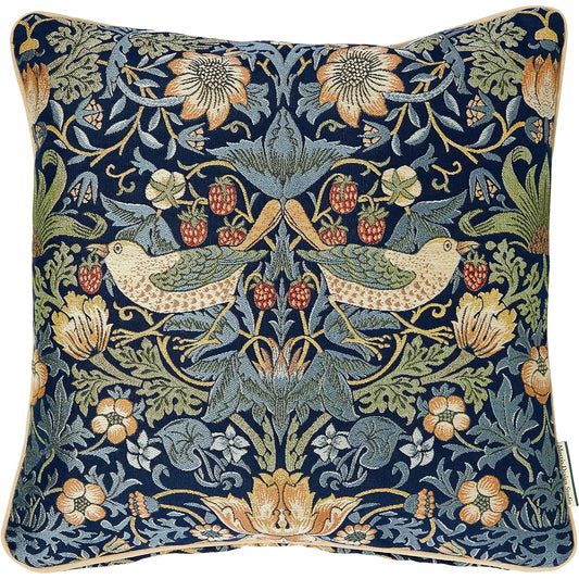 Kawashima Textile Cercon Morris Design Studio Back Cushion Cover Strawberry Thief Blue 45×45cm LL1710